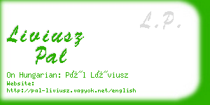 liviusz pal business card